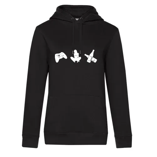 Drei Hobbys Hoodie Frauen Queen Hooded
