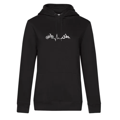 E-Bike Berge Puls Fahrradfahrer Herzschlag Ebiker Hoodie Frauen Queen Hooded