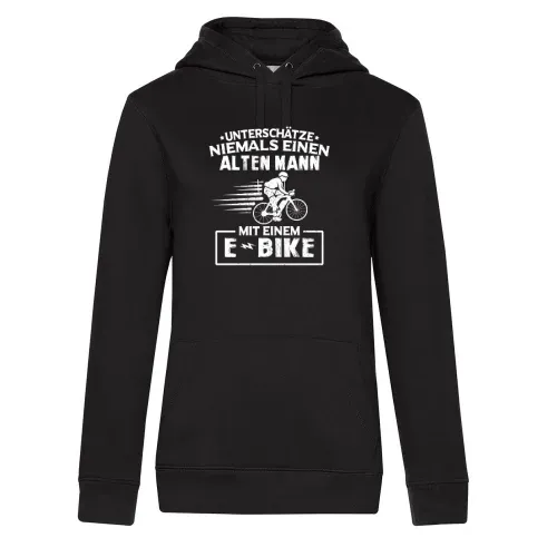 E Bike Fahrrad Rentner Radfahrer Fahrradfahren Hoodie