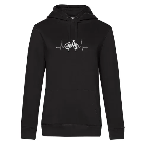 E-Bike Fahrradfahrer Herzschlag Ebiker Radfahrer Hoodie Frauen Queen Hooded