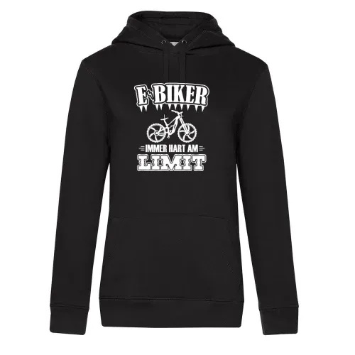 E-Biker Hart Am Limit EBike EMTB Mountainbiker Hoodie