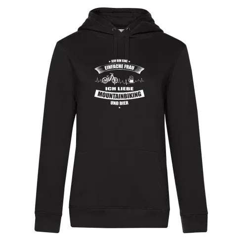 Ebike Mountainbiker Frau Liebt Mountainbike und Bier Hoodie Frauen Queen Hooded