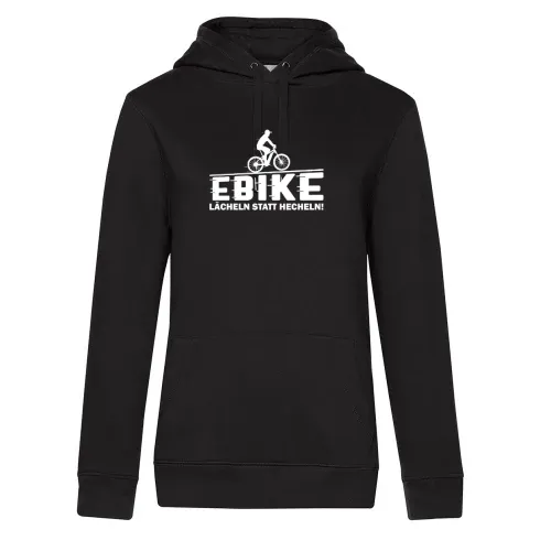 Ebike Radfahrer Lächeln Statt Hecheln E-Bike Motiv Hoodie Frauen Queen Hooded
