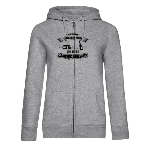 Einfacher Mann Liebt Camping und Wein Camper Puls Frauen Hoodie
