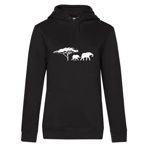 Elefanten in der Savanne Frauen Hoodie