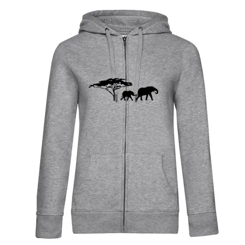 Elefanten in der Savanne Frauen Hoodie