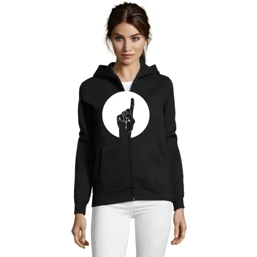 erhobener Zeigefinger im Kreis Frauen Hoodie