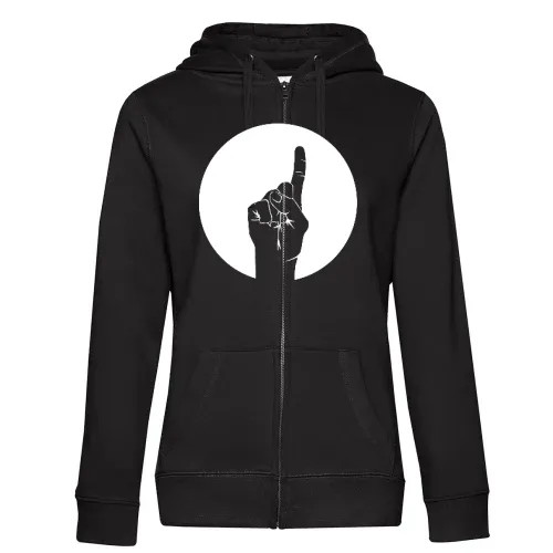 erhobener Zeigefinger im Kreis Frauen Hoodie
