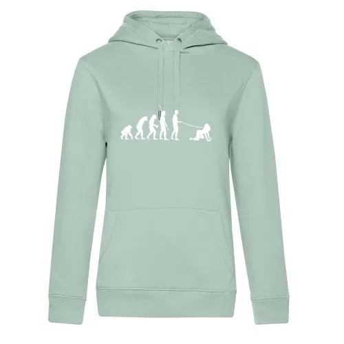 Evolution Mann geht gassi Frauen Hoodie