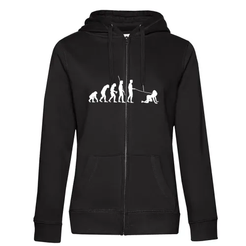 Evolution Mann geht gassi Frauen Hoodie
