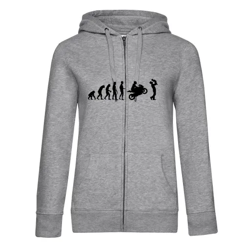 Evolution Motorrad mit Vater und Kind Frauen Hoodie