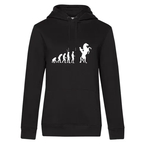 Evolution Pferd hoch Hoodie Frauen Queen Hooded
