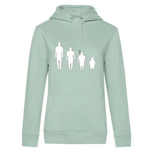 Evolution Pinguin Hoodie Frauen Queen Hooded