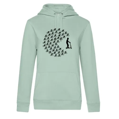 Fahrrad frisst E-Roller Hoodie Frauen Queen Hooded