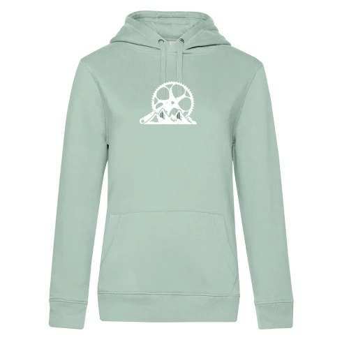 Fahrrad Kurbel Kettenblatt Gebirge Berglandschaft Hoodie Frauen Queen Hooded