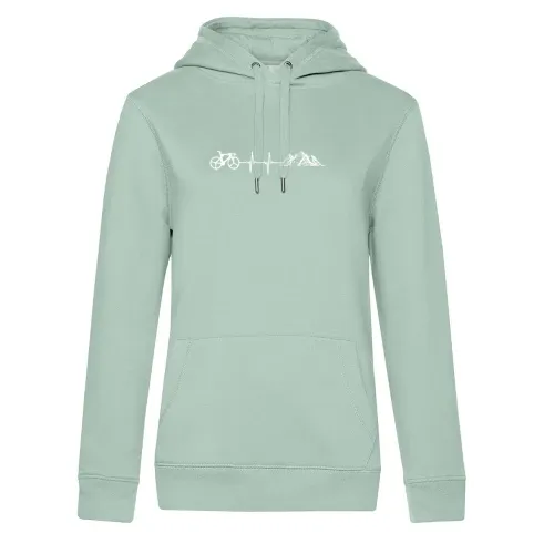 Fahrradfahren Berge Herzschlag Radfahrer Puls Hoodie Frauen Queen Hooded