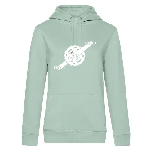 Fahrradkurbel mit Pedalle Hoodie Frauen Queen Hooded