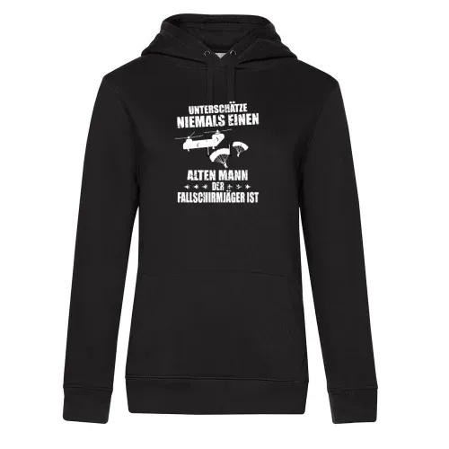 Fallschirmjäger Alter Mann Spruch Skydiver BW Frauen Hoodie