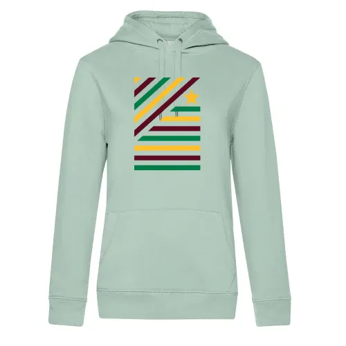 Farbspeil in diagonalen Streifen und Stern 2 Hoodie Frauen Queen Hooded