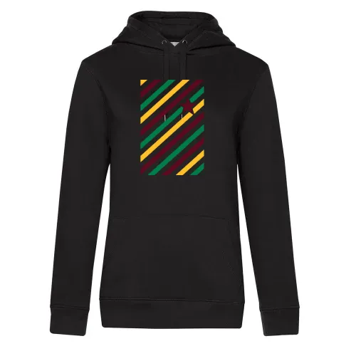Farbspiel in diagonalen Streifen und Stern Hoodie Frauen Queen Hooded
