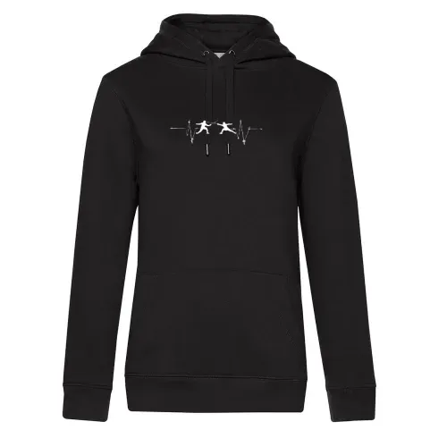 Fechten Fechter Puls Degenkampf Herzschlag Frauen Hoodie