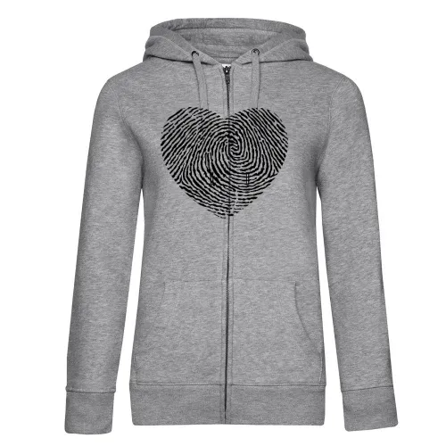 Fingerabdruck mit Herz Frauen Hoodie