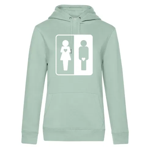 Frau und Mann mit Herz Frauen Hoodie