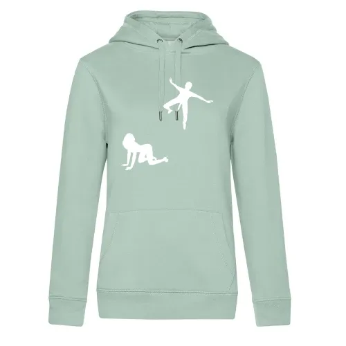 Frau wartet auf Fallschirmspringer Frauen Hoodie