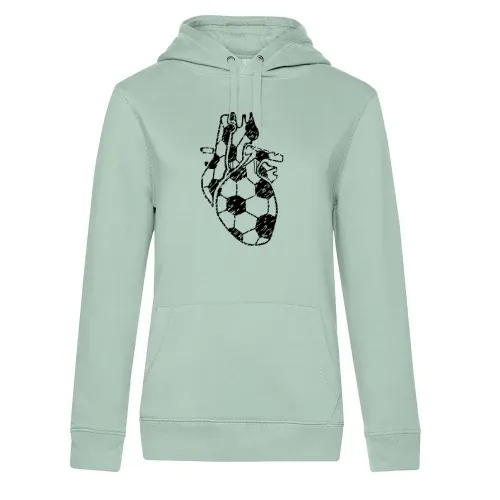 Fußballherz Organ Retro Hoodie Frauen Queen Hooded