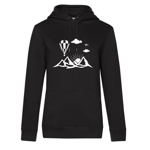 Heißluftballon Ballonflug Im Gebirge - Ballonfahrt Frauen Hoodie