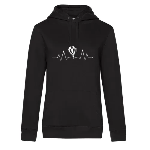 Heißluftballon Herzschlag - Ballonflug Puls Motiv Hoodie