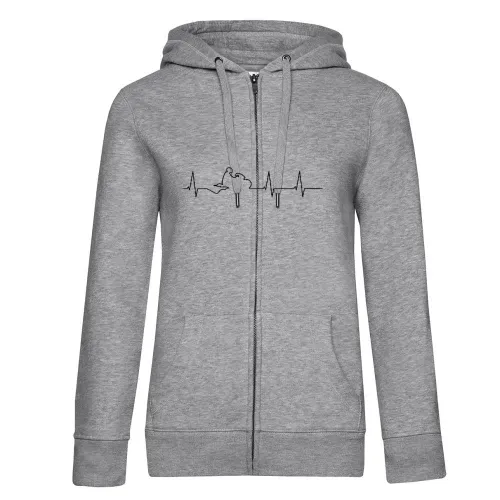 Herzschlag Biker Hochstarter Frauen Hoodie