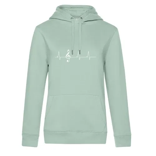 Herzschlag Notenschlüssel Frauen Hoodie