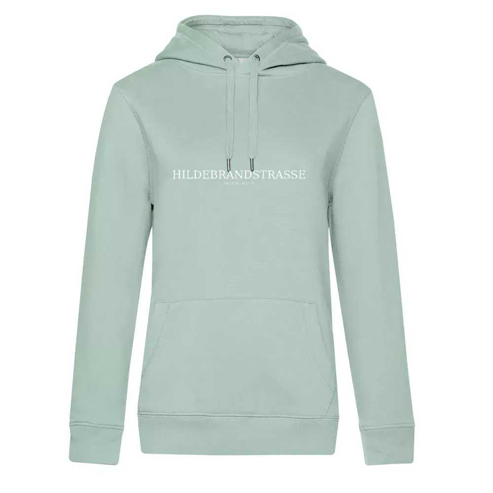  Frauen Hoodie mit Aufdruck 'Hildebrandstraße Koordinaten'