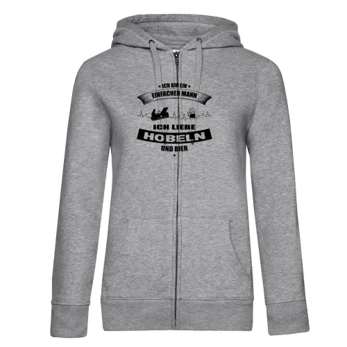 Hobel und Bier Einfacher Mann Tischler Schreiner Hoodie Frauen Queen Zipped