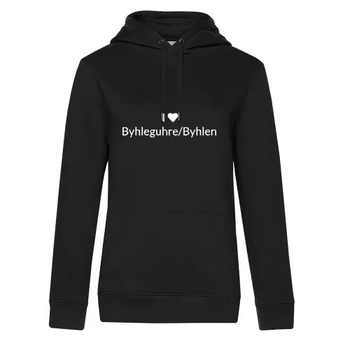 I Love Byhleguhre/Byhlen Hoodie Frauen Queen Hooded