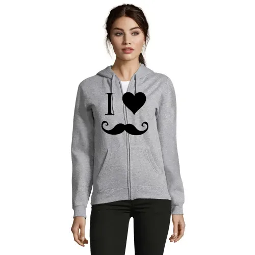 i love Moustache Frauen Hoodie