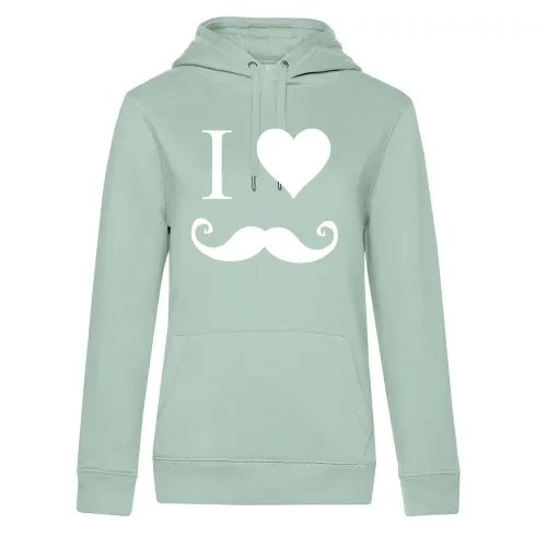 i love Moustache Frauen Hoodie