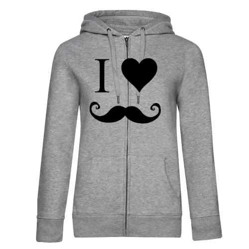 i love Moustache Frauen Hoodie