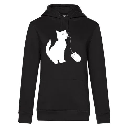 Katze isst PC Maus Frauen Hoodie