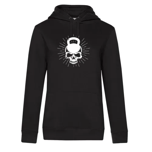 Kettlebell Workout Fitness Skull Motiv Hoodie Frauen Queen Hooded