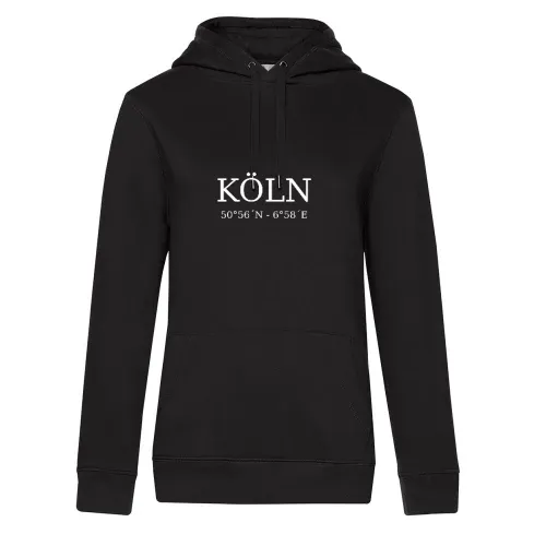 Köln Koordinaten Hoodie Frauen Queen Hooded