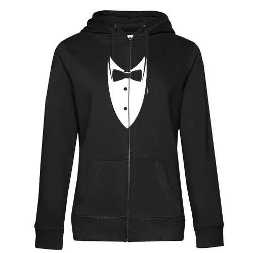 Kragen mit Fliege aus Anzug Sakko Frauen Hoodie