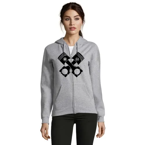 kreuzende Motorkolben Frauen Hoodie
