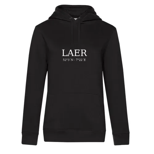 Laer Koordinaten Hoodie Frauen Queen Hooded