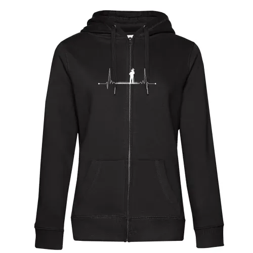 Landwirt Puls Farmer Herzschlag Feldarbeiter Hoodie Frauen Queen Zipped