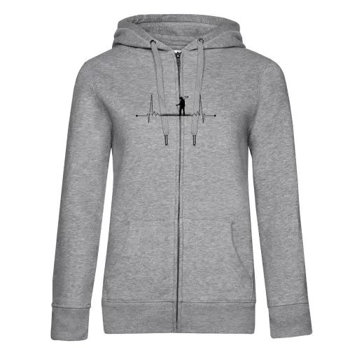 Landwirt Puls Farmer Herzschlag Feldarbeiter Hoodie Frauen Queen Zipped