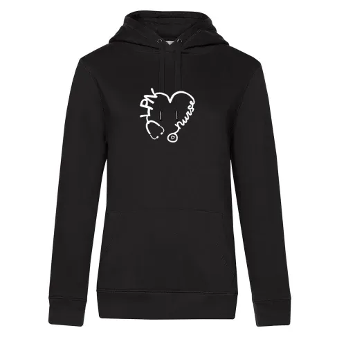 LPN Krankenschwester Stethoskop Herz Krankenpflege Hoodie Frauen Queen Hooded