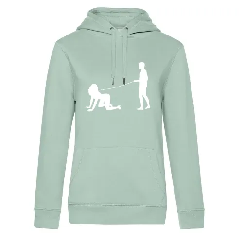 Mann geht mit Frau gassi Frauen Hoodie