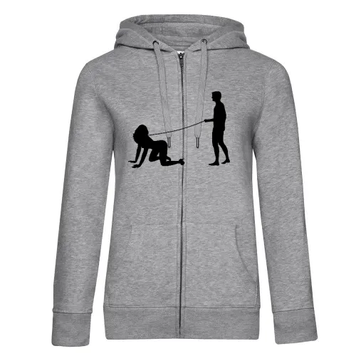 Mann geht mit Frau gassi Frauen Hoodie